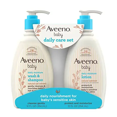 Aveeno 天然燕麦婴儿用温和保湿套装,2 件装