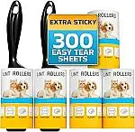 5-Ct Large Lint Rollers for Pet Hair, Sticky, Remover