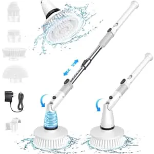 Cordless Electric Spin Scrubber with 4 Brush Heads