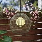 16.3" Better Homes & Gardens Outdoor Woven Pendant Hanging Lantern w/ Remote