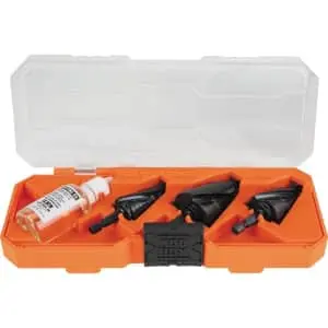 Klein Tools 3-Piece Electrician's Step Bit Set w/ Cutting Oil