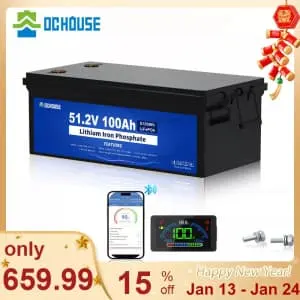 DC House 48V 100AH LiFePO4 Lithium Golf Cart Battery