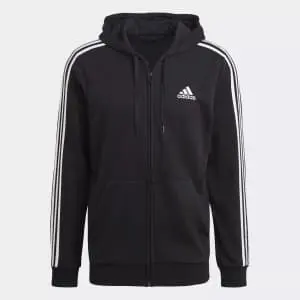 adidas Men's Essentials French Terry 3-Stripes Full-Zip Hoodie