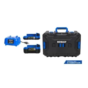 Kobalt 24V Lithium-ion Battery 2-Pack Starter Kit with Toolbox