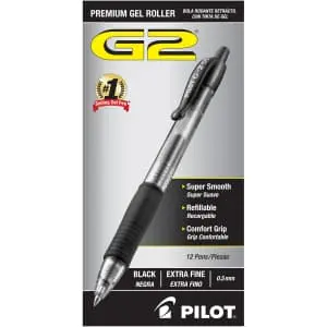 Pilot G2 Premium Gel Roller Pens, 0.5 mm 12-Pack