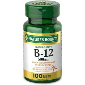 Nature's Bounty Vitamin B12 500mcg Quick Dissolve Tablet 100-Count Bottle