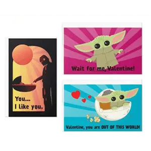 Hallmark Baby Yoda Mini Valentines Day Cards and Stickers 18-Pack