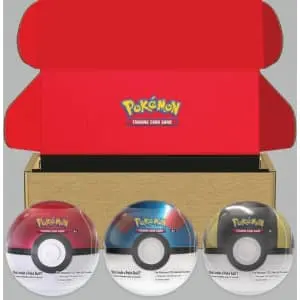 Pokemon TCG: Poké Ball Tin 3-Pack Bundle w/ 9 Booster Packs & Stickers