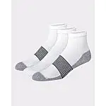 3-Pairs Men's Hanes Cool DRI Ankle or No Show Socks