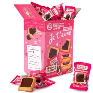 Michel et Augustin Chocolate Cookie Squares 30-Pack Valentine's Day Gift Box