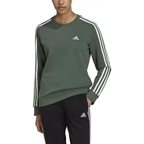 adidas 女式 3 条纹羊毛运动衫