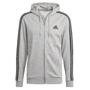 adidas Men's Essentials French Terry 3-Stripes Full-Zip Hoodie