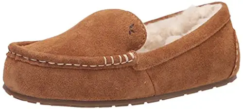 UGG 女士麂皮羊毛便鞋, Lezly, 栗色
