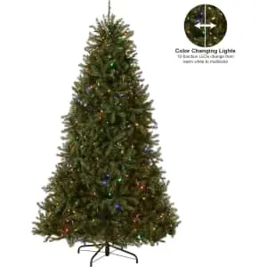 National Tree Company 7.5-Foot Dunhill Fir Pre-Lit Artificial Christmas Tree