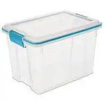 Sterilite 20 Quart Gasket Box, Weather-Resistant Clear Storage Bin with Lid