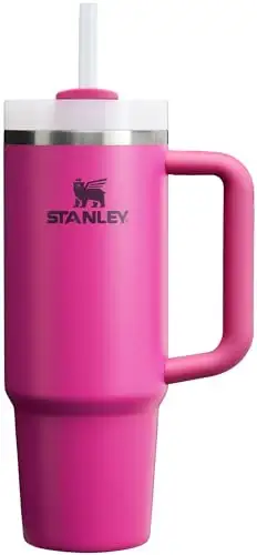 Stanley Quencher H2.0 平底杯,带手柄和吸管,紫红色