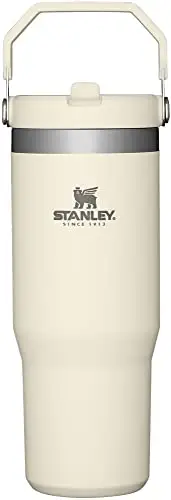 Stanley IceFlow 不锈钢随行杯,带吸管(奶油色)