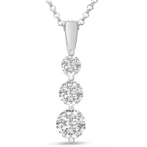 1.5-tcw. Moissanite 18" 3-Stone Necklace in Sterling Silver