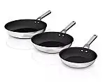 3-Piece Ninja Stainless Steel Foodi NeverStick Stainless Bundle Fry Pan Set