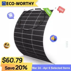 Eco-Worthy 130W 12V Portable Flexible Solar Panel