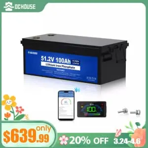 DC House 48V 100AH Lithium Bluetooth Golf Cart Battery
