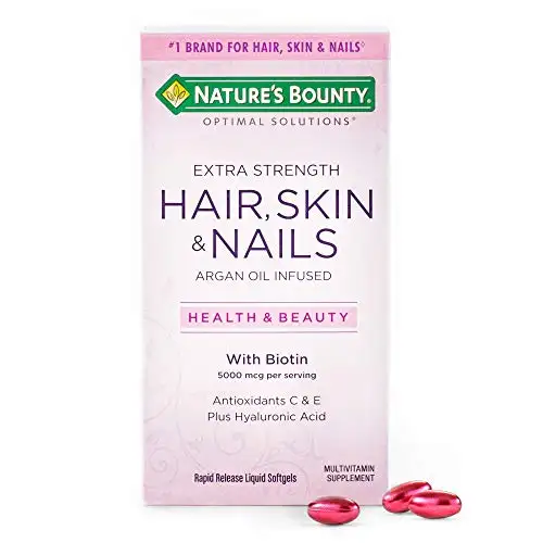 Extra Strength Hair Skin and Nails Vitamins by Nature's Bounty Optimal Solutions, with Biotin and Vitamin B, Supports Skin and Hair Health, 150 Count，only $7.11 free shipping after using SS