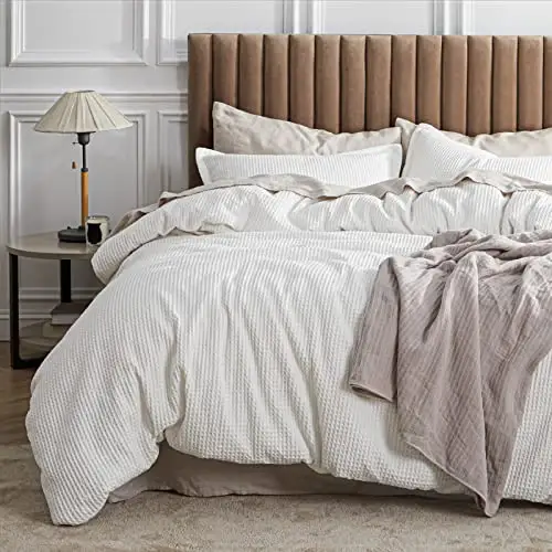 Bedsure 华夫格编织被套套装，中号双人床