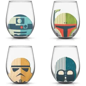 JoyJolt Star Wars Helmet Hues Stemless Glass 4-Pack