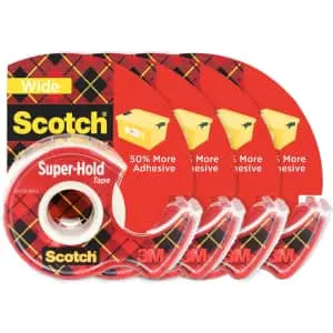 Scotch 1.5" x 650" Super Hold Tape Roll 4-Pack