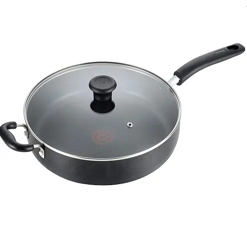 T-fal B36290 Specialty Nonstick Dishwasher Safe Oven Safe Jumbo Cooker Saute Pan with Glass Lid Cookware, 5-Quart, Black, only $29.99