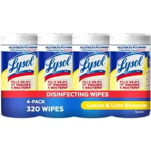 Lysol Disinfectant Wipes 4-Pack