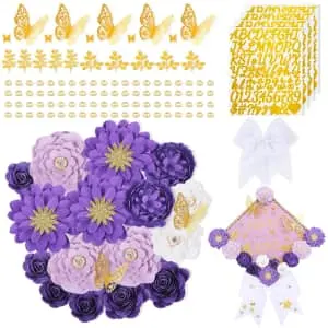 Paper Flowers Graduation Cap Decoration Kit