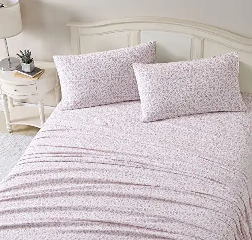 Laura Ashley 佩斯里花纹棉质法兰绒单人床单套装