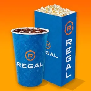 2 Regal Premiere Movie Tickets w/ 2 Fountain Drinks and Popcorn