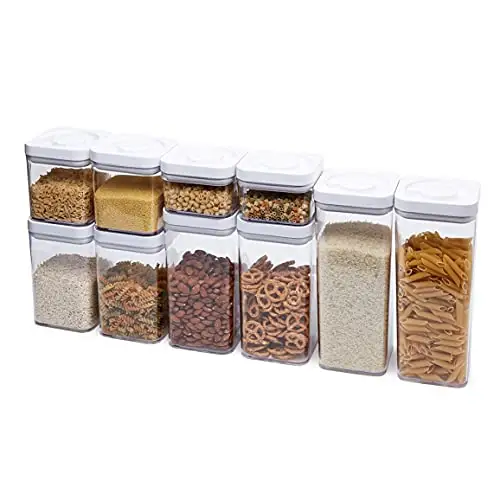 Amazon Basics食品密封储藏盒方形10件套,带盖