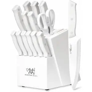 15-Piece Kitchen Knife Set with Block