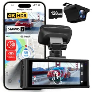Redtiger F7N Elite 4K HDR 5.8GHz Front & Rear Dash Cam w/ 128GB Card