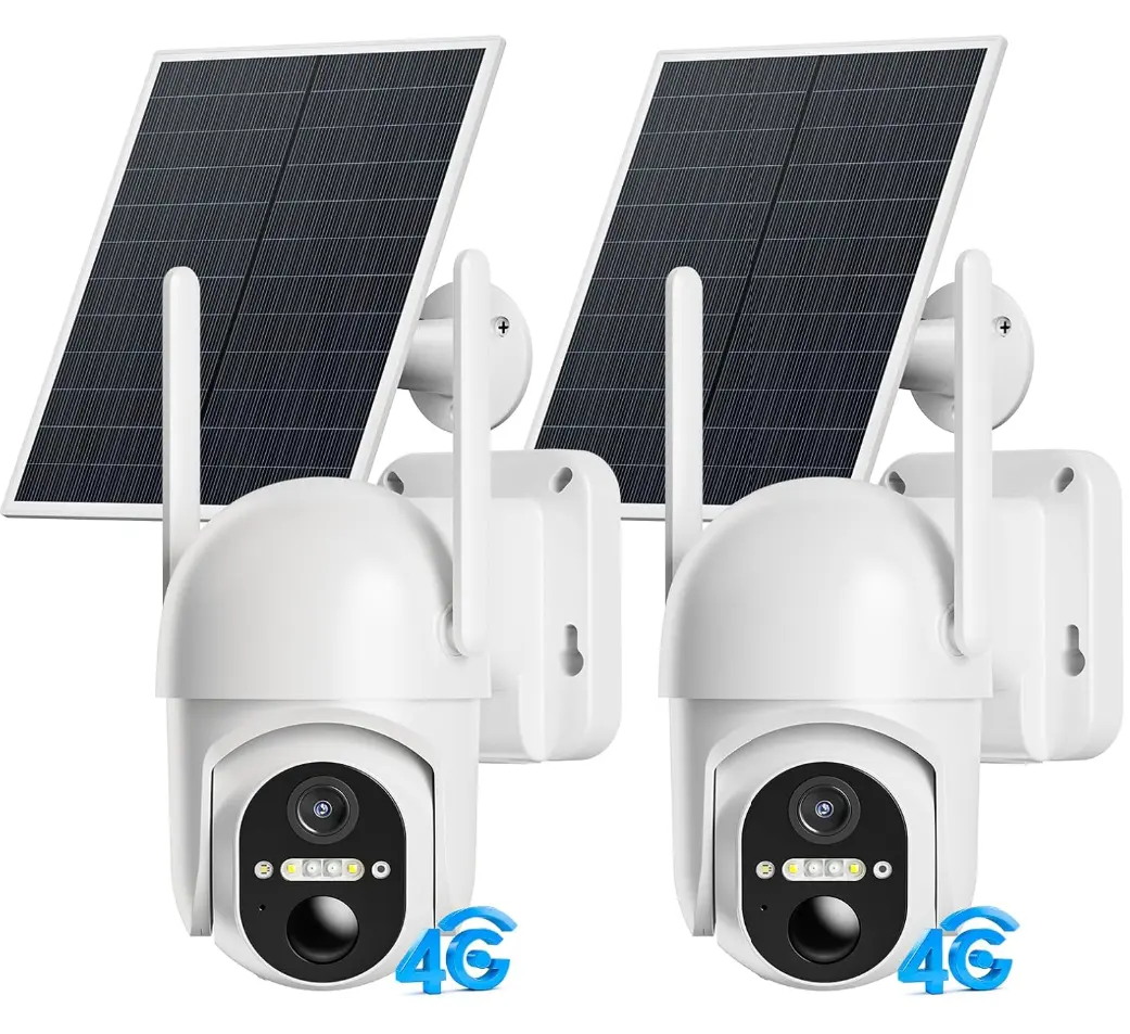 实用好物，节日特惠！ELYSOO 太阳能4G LTE 户外安全摄像机，2 件，2K高清360° 全景，带彩色夜视，内置 SIM 卡，可0.2 秒动作激活，IP65 防水，折上折后仅售 $69.99免运费！