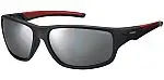 Polaroid Polarized Black/Red Sport Wrap w/ Mirror Lens
