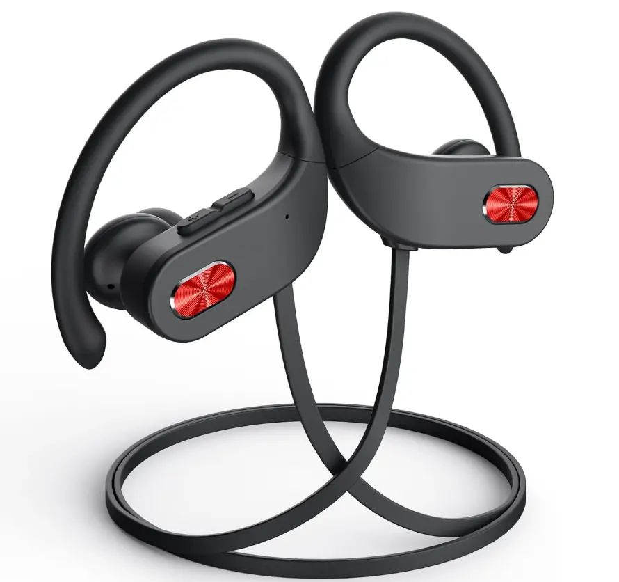 Boean Bluetooth Headphones, IPX7 Waterproof Wireless Headphones 16H Playtime Earphones Wireless Earbuds Stereo Sound Isolation Headsets for Sports, Gym, Workout