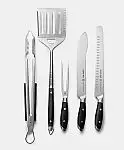 6-Pc Schmidt Brothers Stainless Steel Grilling Tool & Knife Set w/ Carrying Case
