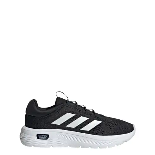 adidas 阿迪达斯 女式 Cloudfoam 舒适运动鞋, 黑色/白色/黑色