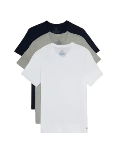 Tommy Hilfiger 汤米·希尔费格 男式汗衫，3 件装，棉质经典 V 领 T 恤。, Undershirts 3 件装棉质经典 V 领 T 恤, X大码