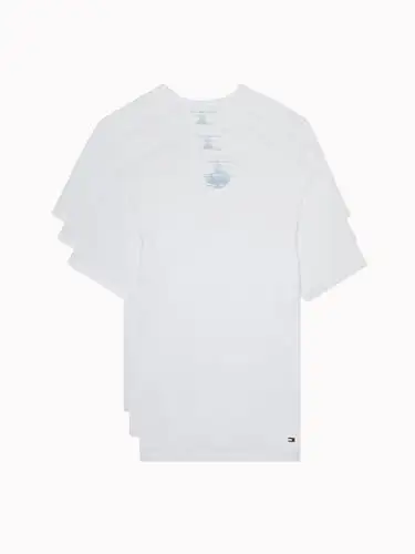 Tommy Hilfiger 汤美费格男式打底衫，3 件装，棉质经典 V 领 T 恤, Undershirts 3 件装棉质经典 V 领 T 恤, X大码