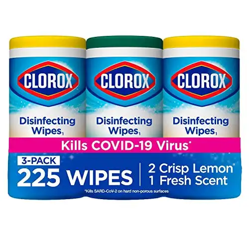 Clorox 家庭用罐装消毒湿巾3桶，共225张