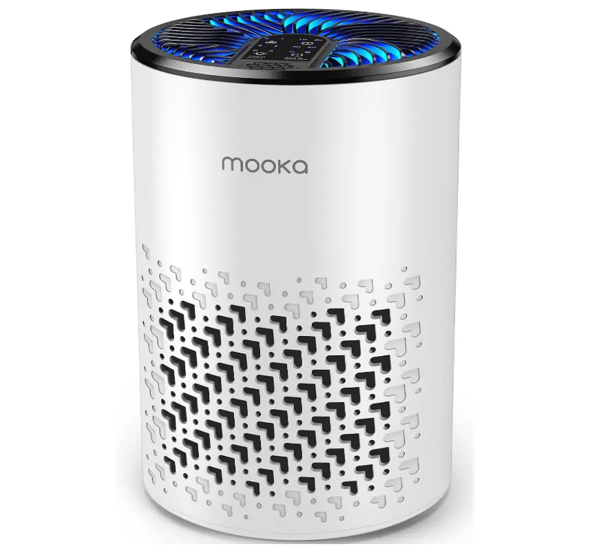 实用好物，相当白菜！MOOKA HEPA小型空气净化器，适用于有宠物家庭，有效去除烟雾、灰尘、花粉、皮屑、和异味，可当香薰机，带睡眠模式、夜灯和定时器，折上折后仅售 $24.99！