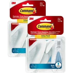 3M Command Bath 3-Count Wall Hook 2-Pack