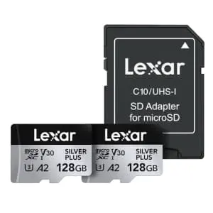 Lexar Professional Silver 128GB Micro SD Card 2-Pack w/ Adapter