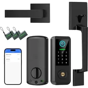 Yosimika Fingerprint Deadbolt Smart Door Lock w/ Handle Set