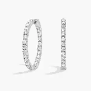 AGI-Certified Inside Out 3-tcw Lab Grown Diamond 1" Hoop Earrings